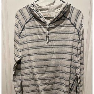 White and Blue Free Planet Women's Striped Light Hoodie